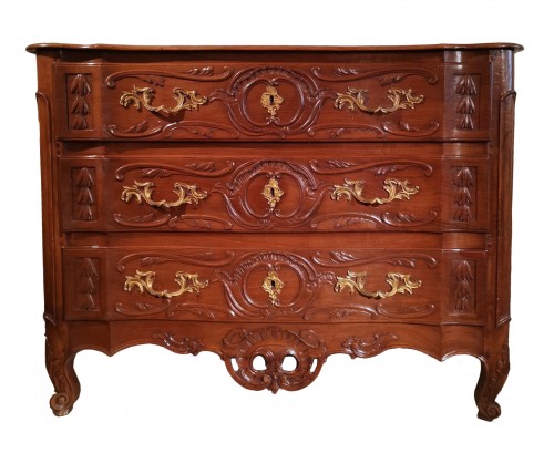 A solid walnut Provençal commode mid 18th century, circa 1750