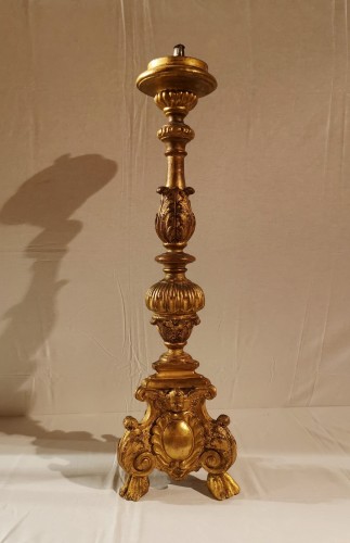 XVIIe siècle - Torchère en bois doré d’époque Louis XIV, XVIIe siècle