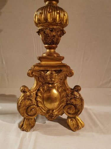 Louis XIV - Torchère en bois doré d’époque Louis XIV, XVIIe siècle