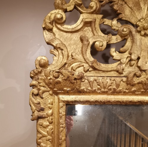 Louis XIV - A giltwood Louis XIV period mirror 17th century circa 1680.