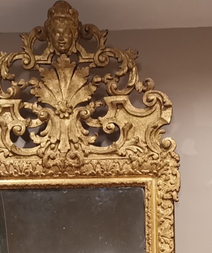 Antiquités - A giltwood Louis XIV period mirror 17th century circa 1680.