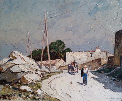 Gustave Vidal (1895-1966) - The Old Mill Road Villeneuve Les Avignon