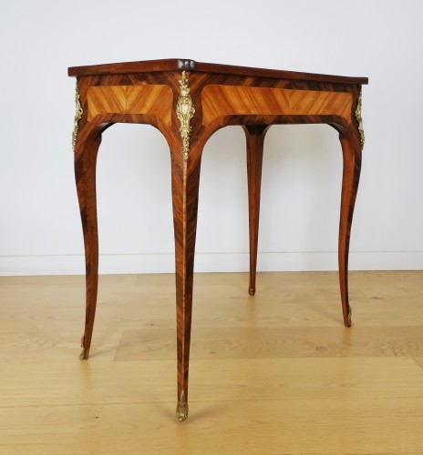 Furniture  - A Louis XV marquetry table, known as &quot;à billets doux&quot; 18th century.
