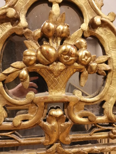 Mirrors, Trumeau  - A Louis XV giltwood mirror from Provence