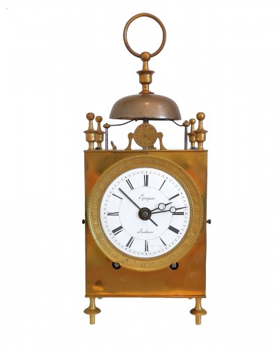 A Empire Officer's travel clock Called Capucine early 19th  circa 1800