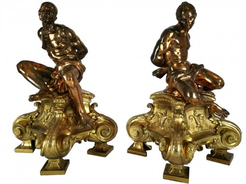 A pair of gilt-bronze slaves, model by Pietro Tacca