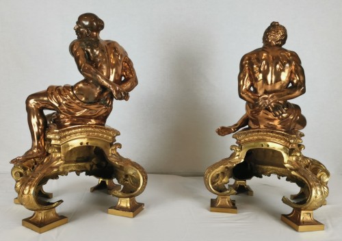 19th century - A pair of gilt-bronze slaves, model by Pietro Tacca