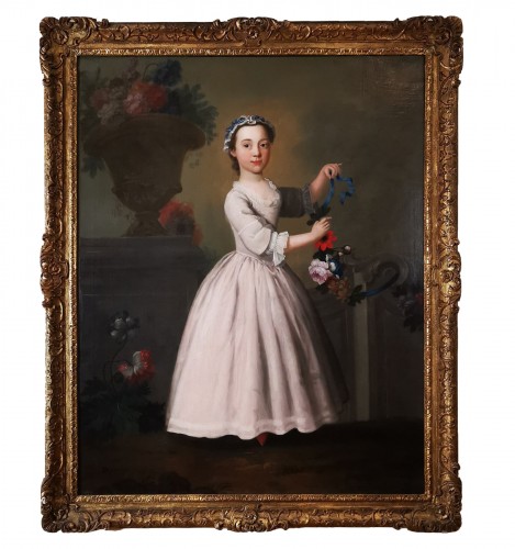 The girl with the garland of flowers -  Late 18th Circa 1770 - 1780