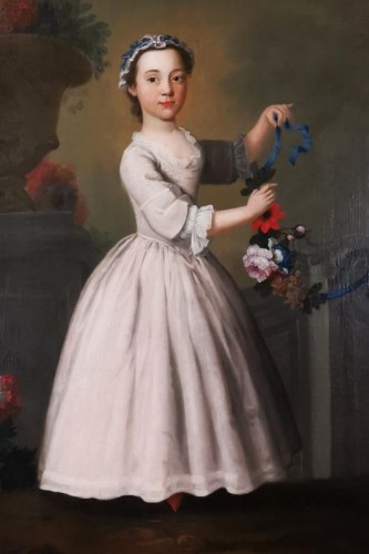 The girl with the garland of flowers -  Late 18th Circa 1770 - 1780 - 