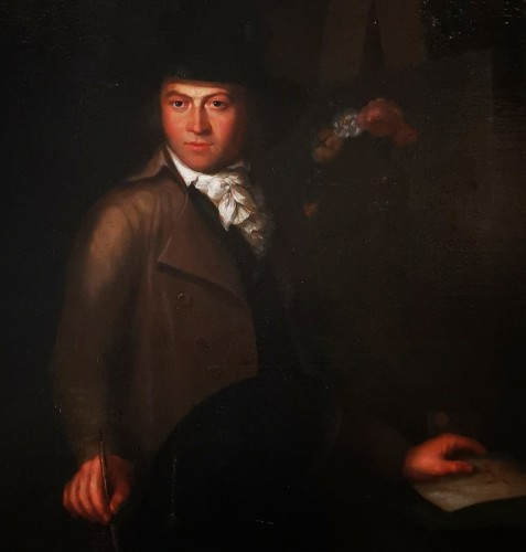 Paintings & Drawings  - Self-portrait in chiaroscuro mid 18th century circa 1770-1780