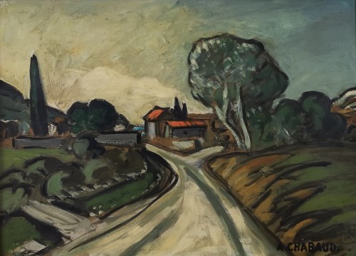 Auguste Chabaud (1882 - 1955) - Le chemin du mas - Tableaux et dessins Style Art nouveau