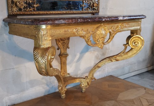 A Régence giltwood console early 18th century circa 1715 - 1720 - Furniture Style French Regence