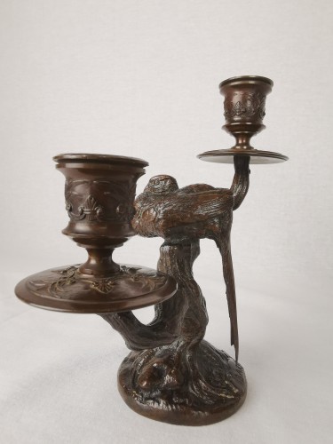 Napoléon III - A pair of candelabra with sleeping feasants, by Antoine-Louis Barye.