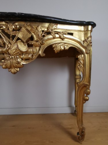 Antiquités - A Giltwood console Louis XVI console circa 1781  