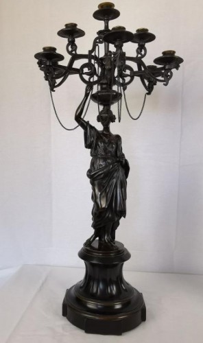 Lighting  - A pair of Vestal candelabra, Napoleon III  - Mid 19th Century