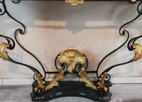 Louis XIV - A Comtat Venaissin ironwork console, early 18th century.