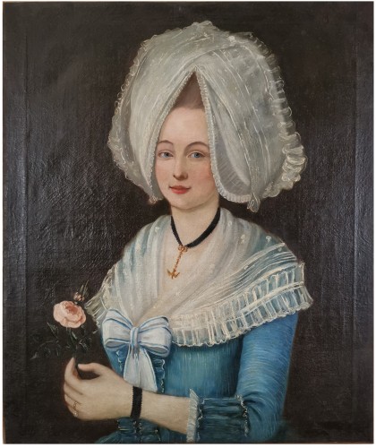 Portrait d’époque Louis XVI, La Jeune femme à la colombe du Saint-Esprit