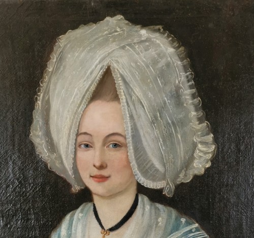 Portrait d’époque Louis XVI, La Jeune femme à la colombe du Saint-Esprit - Louis XVI