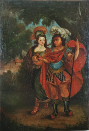 Portrait représentant Athéna et Arès débattant du sort de Troie