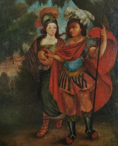 Portrait représentant Athéna et Arès débattant du sort de Troie - Tableaux et dessins Style Louis XIII