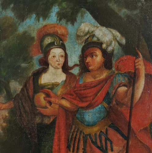 Portrait representing Athena and Ares debating the fate of Troy 17th - Louis XIII