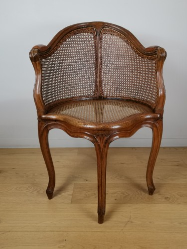18th century - A Louis XV cabinet armchair canned stamped Jacques-pierre Letellier Mid 18t