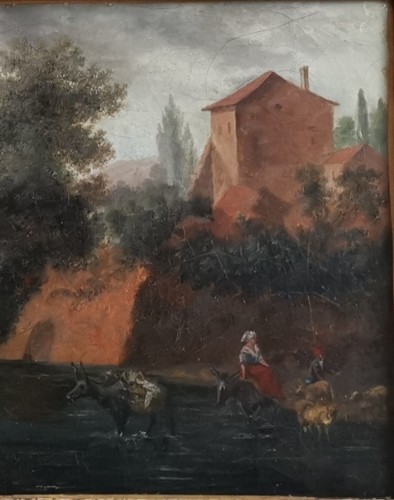 Antiquités - The passage of the ford. 18th century circa 1770-1780