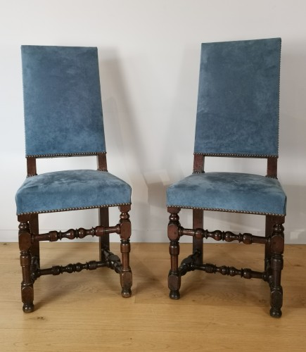 Seating  - A Louis XIII set of six walnut chairs