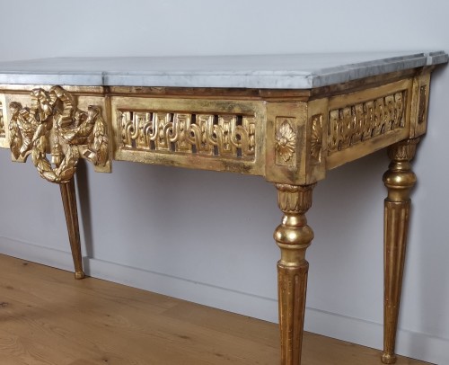 Furniture  - A Louis XVI giltwood console 18th century circa 1780