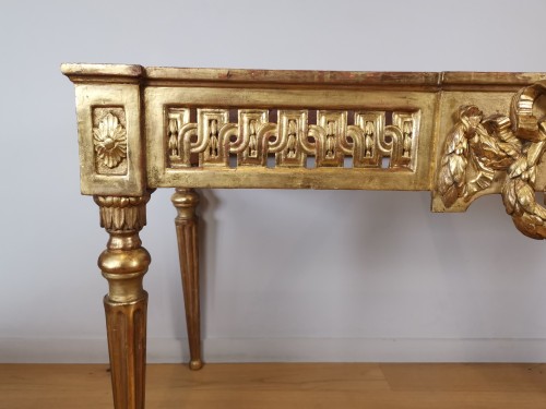 18th century - A Louis XVI giltwood console 18th century circa 1780