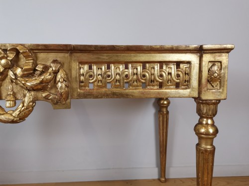 Louis XVI - A Louis XVI giltwood console 18th century circa 1780