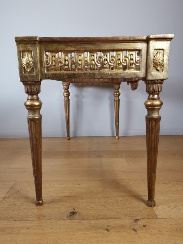 Antiquités - Console à quatre pieds d’époque Louis XVI, vers 1780