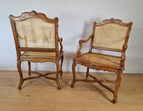 Régence - Suite de quatre fauteuils cannés d’époque Régence, vers 1715