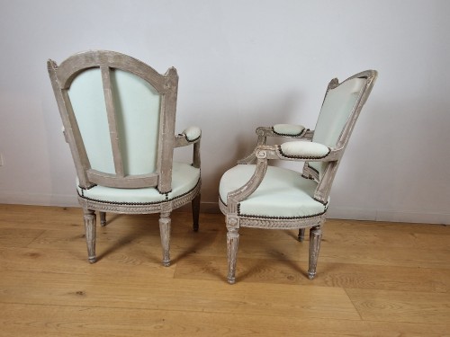 Seating  - A Louis XVI armchairs stamped by Pierre Brizard 18th Century.