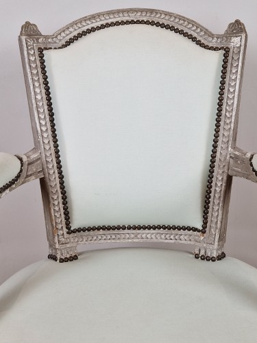 Antiquités - A Louis XVI armchairs stamped by Pierre Brizard 18th Century.