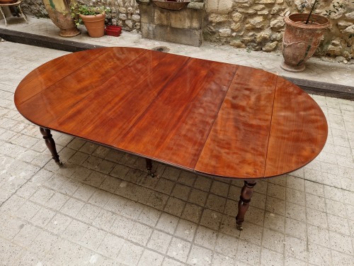 A Solid mahogany extending dining Table late18th early 19th Century  - Furniture Style Directoire