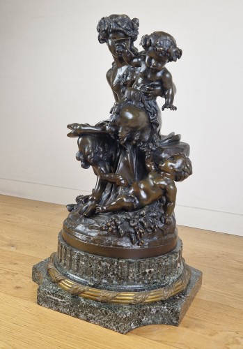 Grand groupe mythologique d'après Claude Michel, dit Clodion (1738-1814) - Sculpture Style Empire