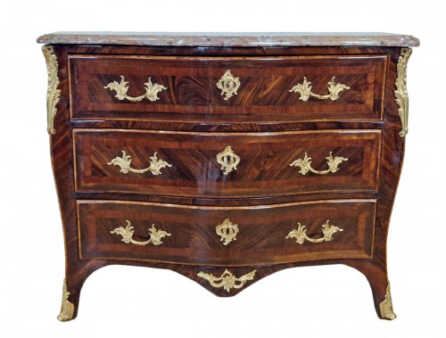 A Louis XV chest of drawermid stamped Birclet  early 18th century