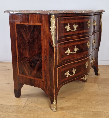 Furniture  - A Louis XV chest of drawermid stamped Birclet  early 18th century