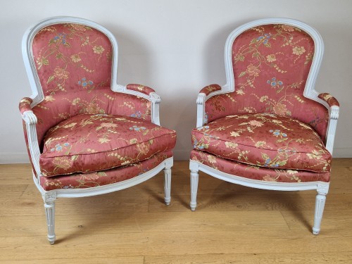 A Pair Louis XVI bergère 18th century   - Seating Style Louis XVI