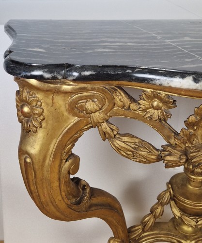 18th century -  A Louis XV giltwood console, circa 1760