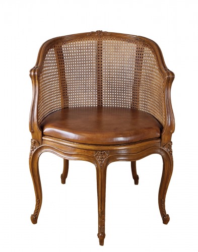 A Louis XV  five-legged desk armchair by E Meunier 18th centiry circa 1740.