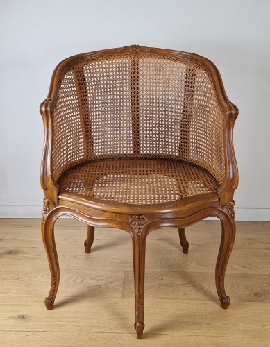 A Louis XV  five-legged desk armchair by E Meunier 18th centiry circa 1740. - Seating Style Louis XV