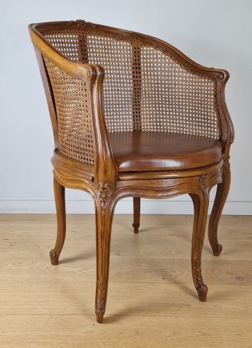 Seating  - A Louis XV  five-legged desk armchair by E Meunier 18th centiry circa 1740.