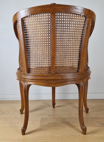 Antiquités - Fauteuil de bureau à cinq pieds Louis XV par Etienne Meunier vers 1740