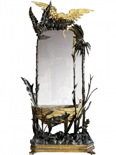 Mirror, Planter In Gilded Wood And Sculpted Italy Late XIX th century