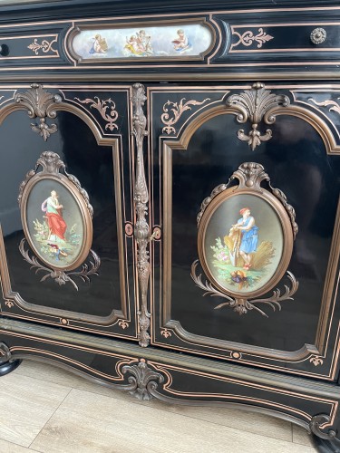 A late 19th century Cabinet with And porcelain panels - 
