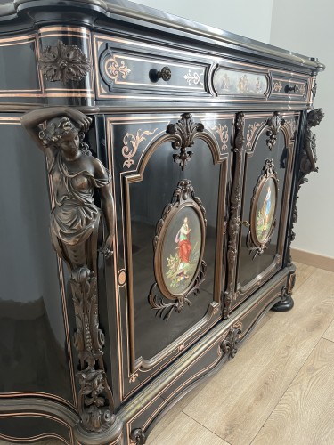 A late 19th century Cabinet with And porcelain panels - Napoléon III