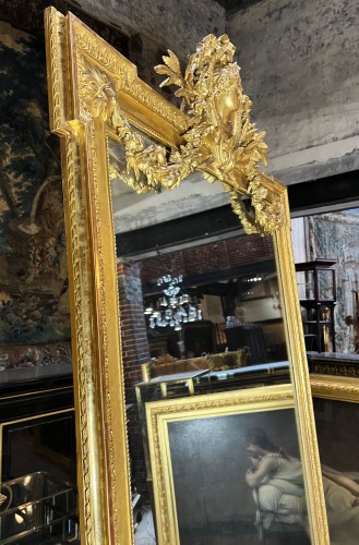 Napoleon III Gilded Wooden Apollo Mirror 2m67 X 1m55 Louis XVI  - Mirrors, Trumeau Style Napoléon III