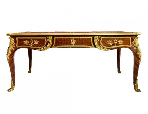 Bureau plat Napoléon III en marqueterie